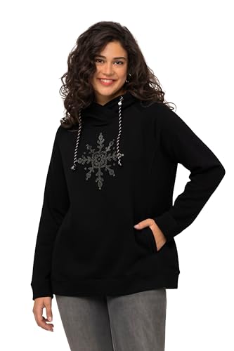 Ulla Popken Damen Strass-Eisstern Sweatshirts, schwarz, 46-48 von Ulla Popken