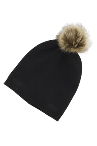 Ulla Popken Damen Strickmütze ADM Mütze, schwarz, Einheitsgröße von Ulla Popken