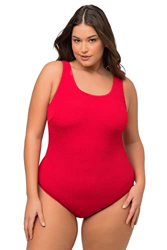 Ulla Popken Damen Struktur Badeanzug, Rot, 52 Ulla Popken Damen Struktur Badeanzug, Rot, 52 von Ulla Popken