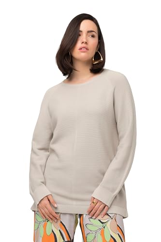 Ulla Popken Damen Struktur mit Hotfix Pullover, Graubeige, 46-48 EU von Ulla Popken