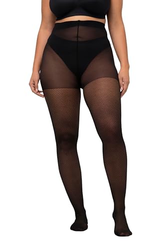 Ulla Popken Damen Strumpfhose, Muster Groß-Übergröße, Schwarz, 46-48 von Ulla Popken