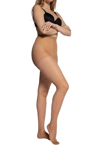 Ulla Popken Damen Essential Strumpfhose, 3er Pack, 20den, Teint, 44-46 EU von Ulla Popken