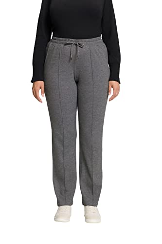 Ulla Popken Damen Sweathose, Salz-und-Pfeffer-Optik, Biese, Elastikbund Hose, dunkelgrau Melange, 62-64 von Ulla Popken