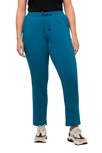 Ulla Popken Damen Sweathose, kuschelweiche Innenseite, Elastikbund Hose, Ozean Blau, 46-48 von Ulla Popken