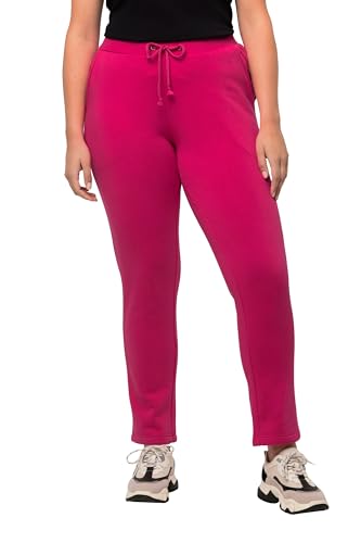 Ulla Popken Damen Sweathose, kuschelweiche Innenseite, Elastikbund Hose, magentapink, 46-48 von Ulla Popken