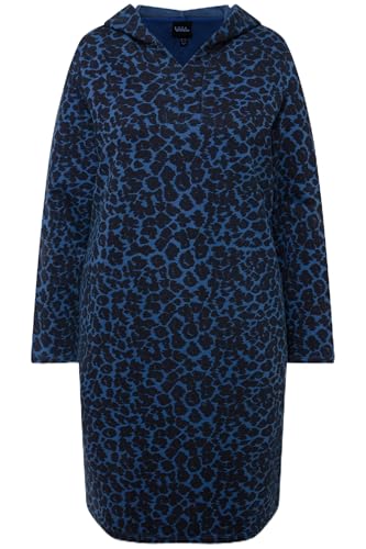 Ulla Popken Damen Sweatkleid im Leodruck Kleid, Indigo, 58-60 von Ulla Popken