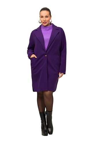 Ulla Popken Damen Sweatmantel mit Schlitzen Sweatjacken, tiefes violett, 50-52 von Ulla Popken