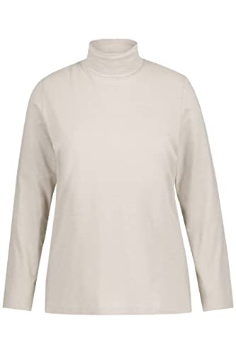 Ulla Popken Damen with Turtleneck T-Shirt, Braun, 42-44 von Ulla Popken