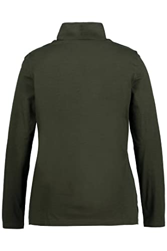 Ulla Popken Damen T-Shirt with Turtleneck T Shirt, Schwarz, 50-52 Große Größen EU von Ulla Popken