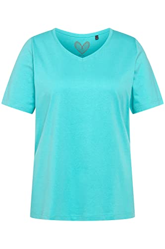 Ulla Popken Damen V-shirt, Türkis, 46-48 EU von Ulla Popken