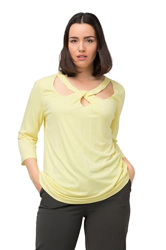 Ulla Popken Damen T-shirt Cutout T Shirts, Zitronengelb, 58-60 EU von Ulla Popken