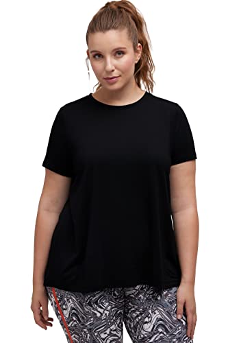 Ulla Popken Damen T-shirt Meshcutouts Back T Shirt, Schwarz, 46-48 EU von Ulla Popken