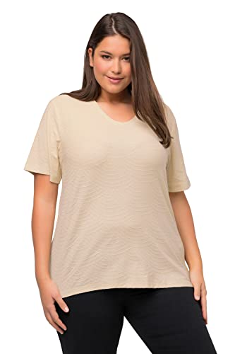 Ulla Popken Damen T-shirt With Wave Jacquard T Shirts, Helles Gelbgrün, 42-44 EU von Ulla Popken