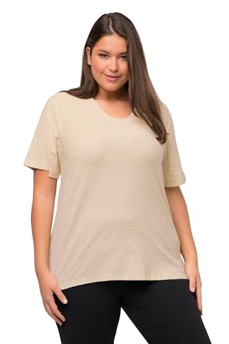 Ulla Popken Damen T-shirt With Wave Jacquard T Shirts, Helles Gelbgrün, 50-52 EU von Ulla Popken