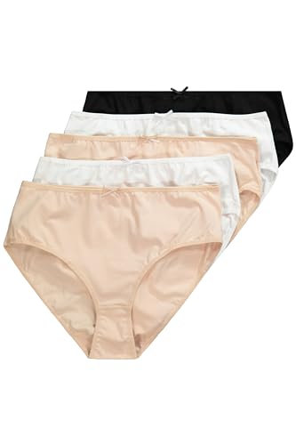 Ulla Popken Große Größen Damen Taillenslip Slip, 5er Pack Basic 70038490, Einfarbig, Gr. 50 (Herstellergröße: 50+), Mehrfarbig (multicolor 90) von Ulla Popken