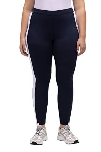 Ulla Popken Damen Thermo-Funktionsleggings Seitenstreifen Leggings, Marine, 32W / 32L von Ulla Popken