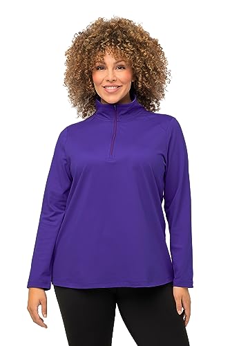 Ulla Popken Damen Thermo-Shirt, Stehkragen, Zipper, Langarm Langarmshirt, lila, 50-52 von Ulla Popken