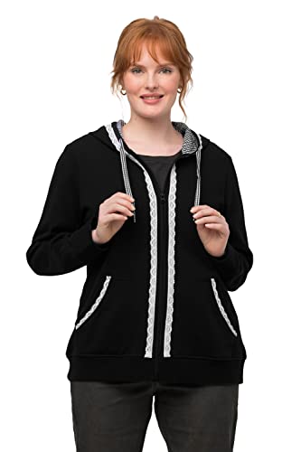 Ulla Popken Damen Tracht Sweatjacke, schwarz, 42-44 von Ulla Popken