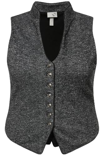 Ulla Popken Damen Trachtenmieder Stehkragen Bluse, Grau Melange, 60 Ulla Popken Damen Trachtenmieder Stehkragen Bluse, Grau Melange, 60 von Ulla Popken