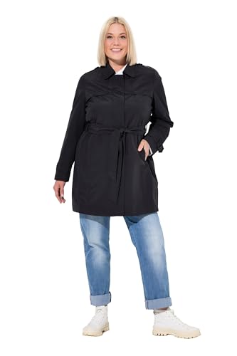Ulla Popken Damen Trenchcoat, A-Linie, Hemdkragen, Bindegürtel Threnchcoat, Schwarz, 46/48 Ulla Popken Damen Trenchcoat, A-Linie, Hemdkragen, Bindegürtel Threnchcoat, Schwarz, 46/48 von Ulla Popken
