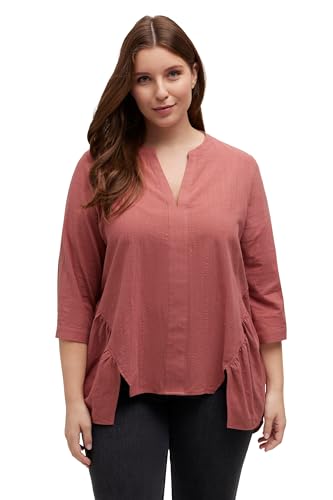 Ulla Popken Damen Tunique Blouse With Special Details Blusen, Rouge, 46-48 EU von Ulla Popken