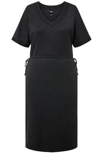 Ulla Popken Damen Tunnelzug, A-Line Kleid, Schwarz, 46-48 von Ulla Popken