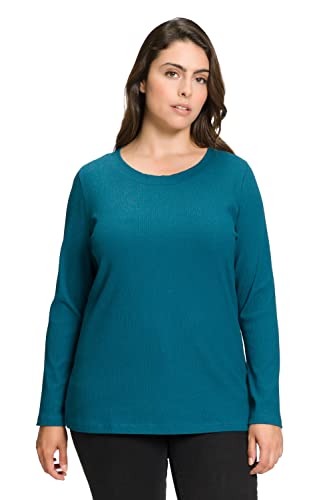 Ulla Popken Damen Turtleneckshirt, Classic T Shirt, Blau, 58-60 Große Größen EU von Ulla Popken