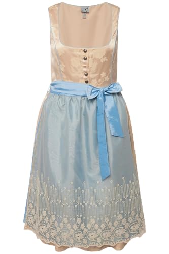 Ulla Popken Damen Übergrößen Trachten Tiroler Stickerei, quadratischer Ausschnitt, ärmellos 819063, Gelbgold, 44 von Ulla Popken