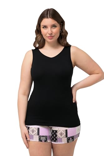 Ulla Popken Damen Unterhemd, V-Neck, Cotton-Modal 830345 T-Shirt, schwarz, 54-56 Ulla Popken Damen Unterhemd, V-Neck, Cotton-Modal 830345 T-Shirt, schwarz, 54-56 von Ulla Popken