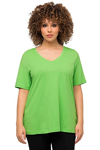 Ulla Popken Damen V-Ausschnitt T-Shirt, Gras Grün, 54-56 von Ulla Popken