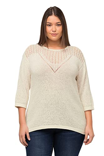 Ulla Popken Damen V-Shape Pullover, Schneeweiß, 46-48 von Ulla Popken