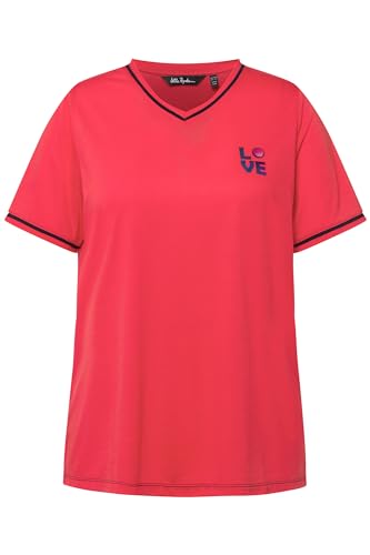 Ulla Popken Damen V-ausschnitt Love Antibakteriell, Classic T Shirts, Fuchsiarot, 42-44 EU von Ulla Popken