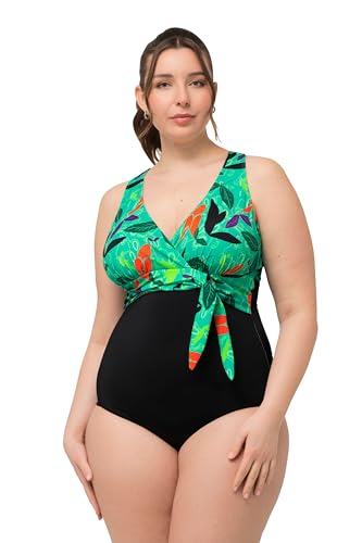 Ulla Popken Damen Violetta, Bauchgürtel, Blätter im Wasser Badeanzug, Schwarz, 42 Ulla Popken Damen Violetta, Bauchgürtel, Blätter im Wasser Badeanzug, Schwarz, 42 von Ulla Popken