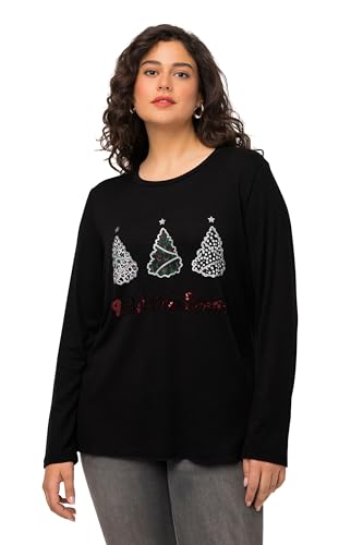 Ulla Popken Damen Wild Christmas Sweatshirts, schwarz, 42-44 von Ulla Popken