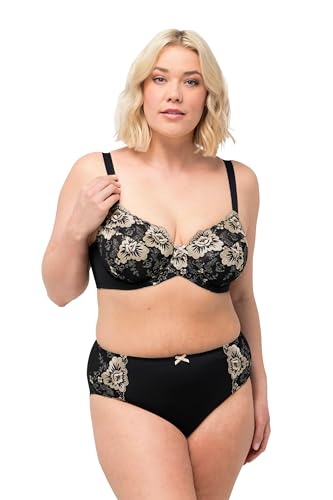 Ulla Popken Damen Wire-Bra, Embroidery 832799 BH, schwarz, 110C von Ulla Popken
