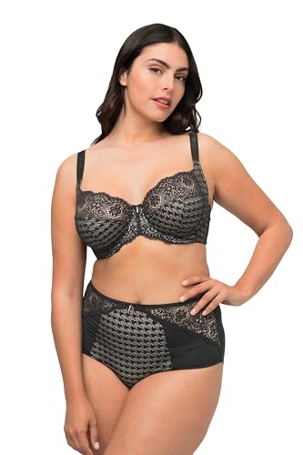 Ulla Popken Damen Wire-Bra, Houndstooth BH, Halbtransparent, schwarz, 120F Ulla Popken Damen Wire-Bra, Houndstooth BH, Halbtransparent, schwarz, 120F von Ulla Popken