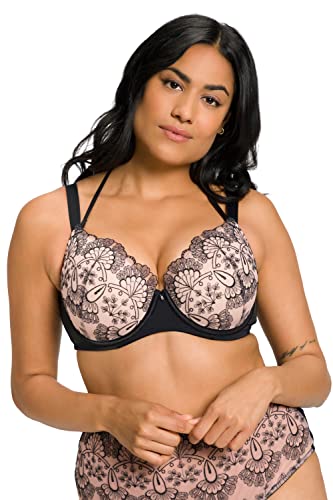 Ulla Popken Damen Wire-Bra, Softcup, Avantgarde BH, Schwarz, 110E von Ulla Popken