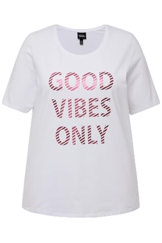 Ulla Popken Damen cool Vibes only T-Shirt, Schneeweiß, 46-48 von Ulla Popken