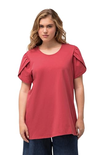 Ulla Popken Damen drapiertem Arm,A-Line T-Shirt, Rot, 46-48 von Ulla Popken