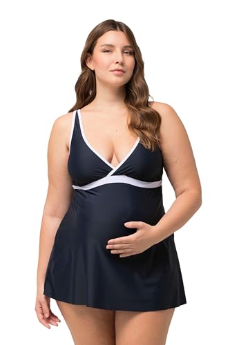 Ulla Popken Damen große Größen Bellieva-Tankini, Zweiteiler, Umstandsmode, verstellbare Träger, breites Bündchen, Oeko-TEX Marine 50 825423130-50 von Ulla Popken