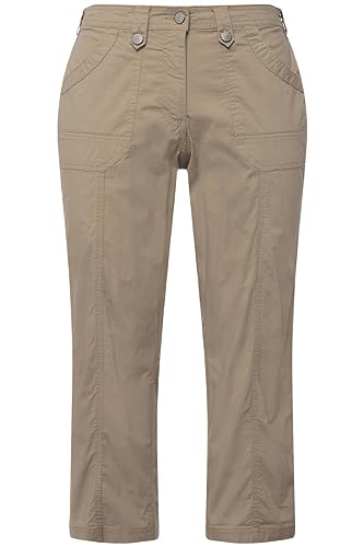 Ulla Popken Damen 7/8-Cargohose PANTS, kitt, W40 / L32 von Ulla Popken