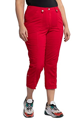 Ulla Popken Damen große Größen Cargohose mit Krempelbein Hose, rot, 52 von Ulla Popken