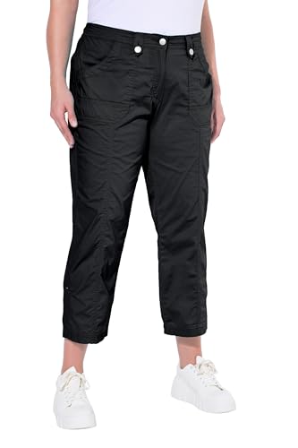 Ulla Popken Damen 7/8-Cargohose PANTS, schwarz, 48 EU von Ulla Popken