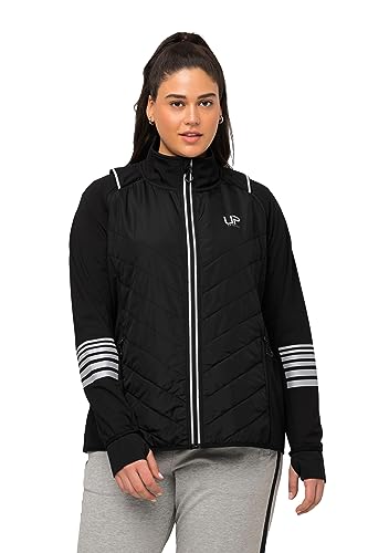 Ulla Popken Damen große Größen Übergrößen Plus Size 2-in-1-Funktionsjacke, Ärmel abnehmbar, Stehkragen schwarz 46+ 821946100-46+ von Ulla Popken