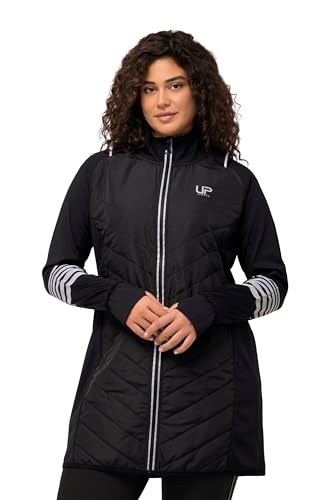 Ulla Popken Damen große Größen Übergrößen Plus Size 2-in-1-Mantel, Ärmel abnehmbar, Stehkragen, recycelt schwarz 42+ 821825100-42+ von Ulla Popken