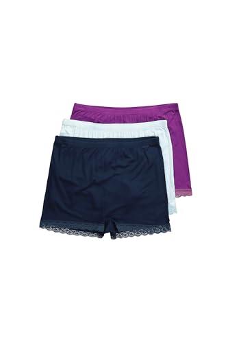 Ulla Popken Damen 3er Panty, Bamboo Lace, Nachtblau, 46-48 EU von Ulla Popken
