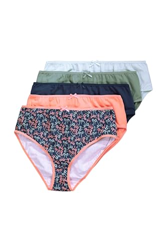 Ulla Popken Damen 5pcs, Midi-Slips, Bow Rain Unterwäsche, Nachtblau, 50-52 EU von Ulla Popken