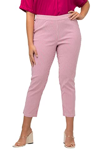 Ulla Popken Damen große Größen Übergrößen Plus Size 7/8-Bengalinhose Sienna, Gemustert, schmales Bein Fuchsia pink 52, 818076 von Ulla Popken