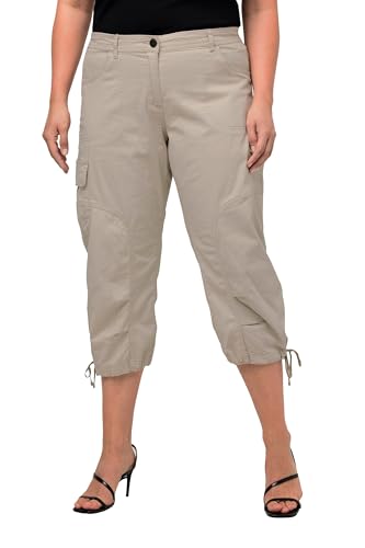 Ulla Popken Damen Stretch Cotton Cargo Crop Pants Cargohose, Marmor, 56W / 32L Ulla Popken Damen Stretch Cotton Cargo Crop Pants Cargohose, Marmor, 56W / 32L von Ulla Popken