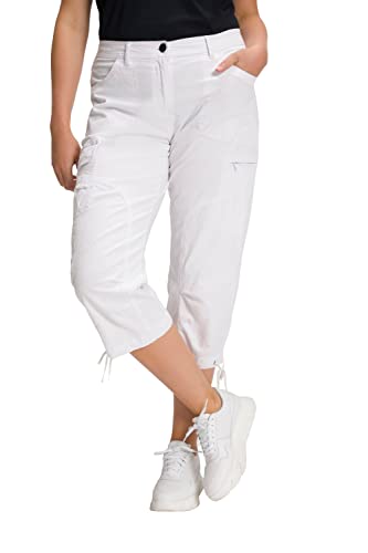 Ulla Popken Damen 7/8 Cargohose, Schneeweiß, 42W / 32L von Ulla Popken